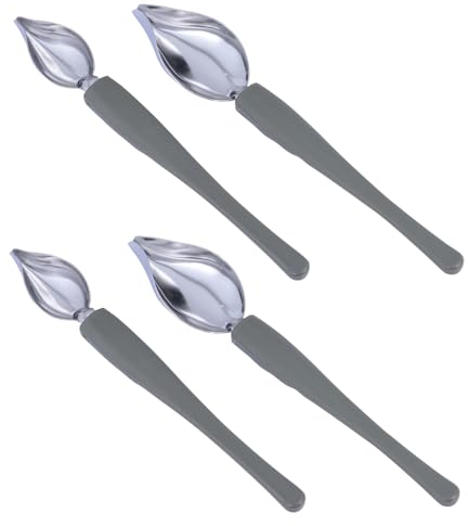 ABOOFAN 4pcs Stainless Steel Decorating Spoon Plate Dish Sauce Painting Pencil Pencil Tool Culinary Spoon for Basting and Serving for Kitchen and Dessert Decorating