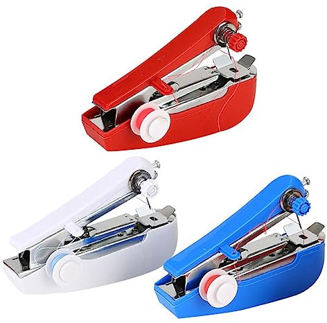 SHINEOFI 3piezas Mini Máquina De Coser Manual Portátil Herramienta De Costura Hogar Unidades De Kit De Máquina De Coser Pequeña