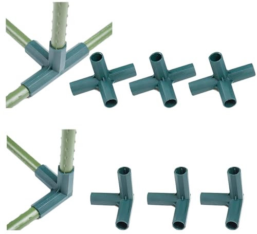 OHEETU Juego de 8 conectores de marco de jardinería de 16 mm, 3 vías y 4 vías, juego de accesorios de tubería de PVC para invernadero, conectores de construcción resistentes para marcos de jardinería,