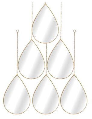 Romimex Spiegel-Set, goldfarben, Polystyrol, 19 x 27 x 1 cm