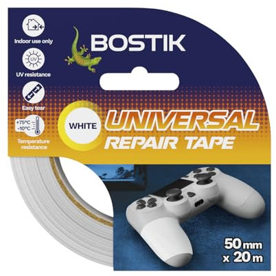 Bostik Universal Repair Tape White - 50mm x 20m Roll - Strong Duct Tape Perfect For Any Substrate - Easy To Tear - Indoor Use Only