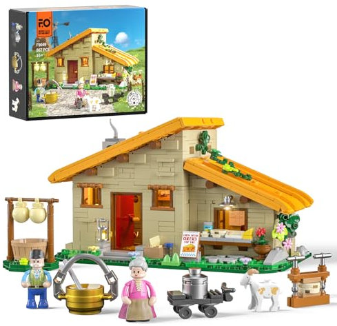 FUNWHOLE Casa de Queso Iluminada - Set de Bloques de Construcción de Animales y Colección de Queso LED, 867 Piezas para Adultos y Adolescentes