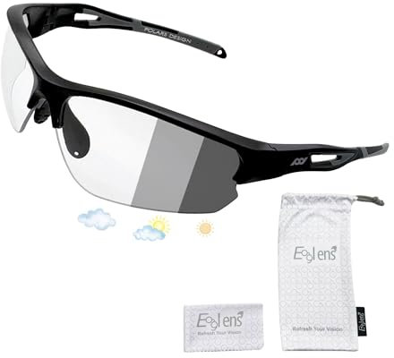 Eaglens.54 Photochrome Sport-Sonnenbrille für Radfahren Unisex, Anti-Beschlag, UV400, unzerbrechlicher TR90-Rahmen