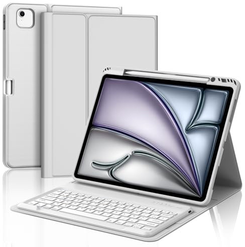 WINCHKING Clavier pour iPad Air 13 Pouces M3 2025 - Coque Clavier pour iPad Air 13 Pouces M2 2024, AZERTY