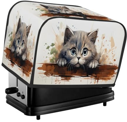 Toaster Cover 4 Slice Toaster Cover Lovable Cat Kitty Stain Resistant Kitchen Small Appliance Cover Machine Washable Women Gift