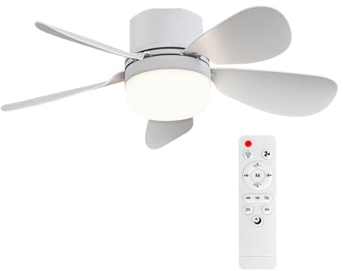 ASALL Socket Fan Light with Remote Control, Portable Small Ceiling Fan with Lights for Bedroom, Kitchen, Living Room, with Dimming Function, 1000 Lumens, Screws into E26/E27, 16.54 Inches Diameter
