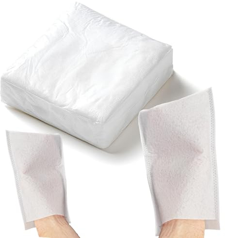 Theracaso Einmal-Waschhandschuhe Molton 100 Stück – weich & fusselfrei | 75g/m² | 15x22 cm | für Pflege, Inkontinenz, Baby, Senioren | reißfest & saugstark | ultraschallverschweißt