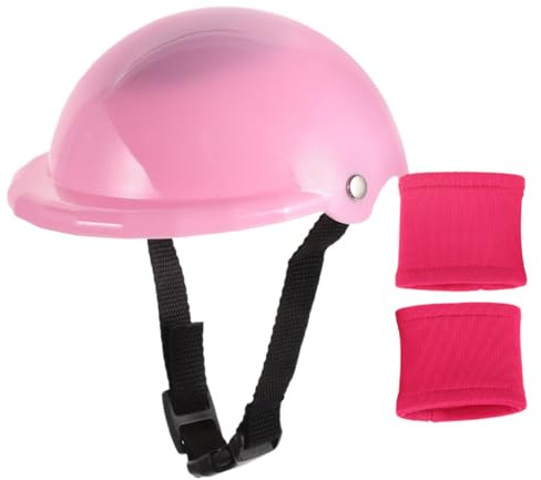 Milisten Robustes Puppen Fahrradhelm Und Schoner Satz Für 45-cm Mädchenpuppen Für Rollenspiele Und Outdoor Sportaktivitäten
