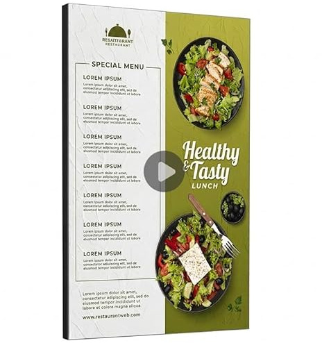 Digital Signage Display 55 Inch, Wall Mounted Commercial Display Screen, 4K UHD Digital Menu Board, 1000 Nits High Brightness Advertising Display for Retail Stores, Restaurants & Business, HDMI/WiFi