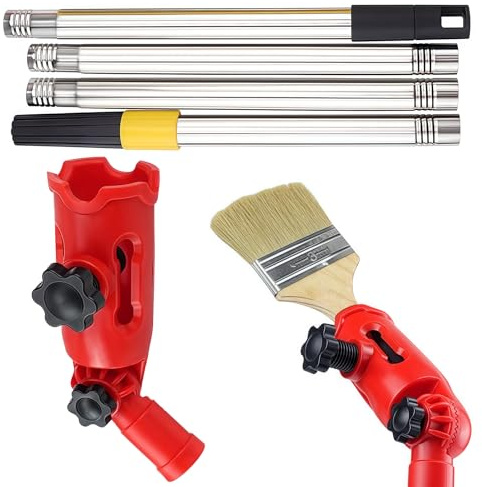 Multiangle Paint Brush Extender Holder 1m Paint Roller Extension Pole with Extender Holder Extendable Paint Brush Universal Paint Brush Extension fits Most Rollers and Scrapers for Walls Ceiling