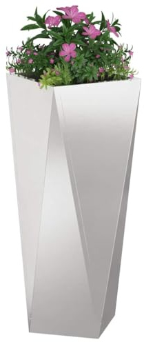 vidaXL Pflanzkübel Silber 30 x 30 x 75 cm Edelstahl