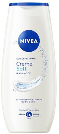 NIVEA Bagnodoccia Creme Soft 250 ml, Bagnoschiuma in crema detergente e idratante, Crema docciaschiuma con Olio di Mandorla, Vitamine C, E e Oli Nutrienti, Profumo delicato, Tutti i tipi di pelle