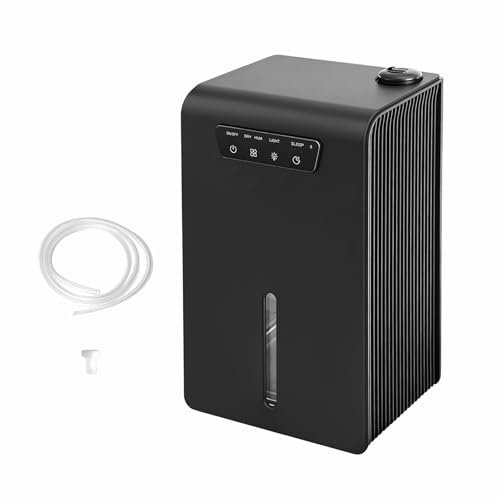 Spector Dehumidifier, 2-in-1 Dehumidifier & Humidifier, 3.2L Small Dehumidifier with Continuous Drainage, Low-Noise, Auto Shut-Off, Touch Control for Bathroom Basement Garage