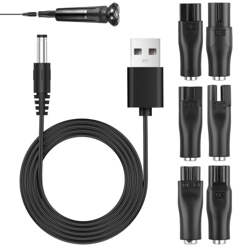 Havlock 7Pcs Universal Shaver Charger Kit USB 5V with 6 Adapter Heads Cable | for Electric Shavers, Beard Trimmers, Hair Clippers, Beauty Instruments, Desk Lamps, Purifiers, 1M Charger Cable