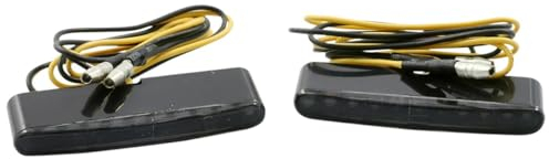 Highsider Motorrad Blinker E geprüft LED Einbaublinkerpaar Stripe getöntes Glas, Unisex, Multipurpose, Ganzjährig, Kunststoff, schwarz