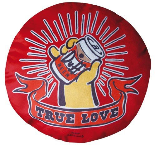 The Simpsons Duff Beer Kissen True Love rundes Duff Bier Kuschelkissen aus Velours