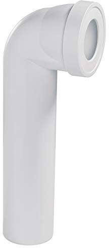 Wirquin 71060101 Pipe wc rigide coudée, mâle, longue, à coller pour évacuation toilette, blanc