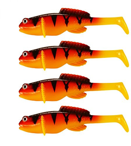 Fox Rage Grondle Wobble Grundel Gummifisch 10cm Hot Tiger UV