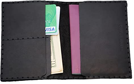 Porte-monnaie personnalisé et Porte-passeport en cuir, étui de documents de voyage avec cartes et poches de caisse, faites un monogramme votre nom