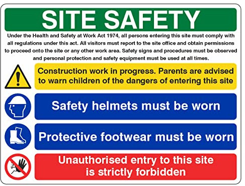 600mmx450mm Multi Hazard Site Safety Protective Footwear - Large Landscape Rigid Plastic