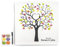 codiarts. Leinwand für Fingerabdrücke DIY Hochzeit, Jubiläum, Familienfeier, Party, Geburtstag als Gästebuch inkl. Stempelkissen und Stift - Motiv Baum wedding tree- 50x50cm, made in Germany