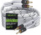 GearIT Hi-Fi 2x4mm≤ Speaker Wire with Banana Plugs (4.57 Meters - White) OFC Oxygen-Free Copper, CL2 In-Wall Speaker Cable, Heavy-Duty Braided - 12 Gauge AWG, 15 Feet