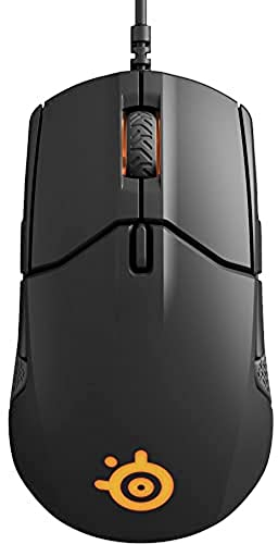 SteelSeries Sensei 310 Mouse Ottico da Gioco, Ambidestro, Illuminazione RGB, 8 Pulsanti, Impugnature Laterali in Gomma, Cablata, Nero