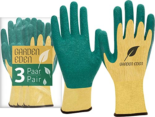 ACE Garden Eden Gartenhandschuhe - 3 Paar Garten-Arbeitshandschuhe - Schutzhandschuhe für Damen & Herren - 09/L (3er Pack)