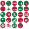 Oblique-Unique® 24 Adventskalender Sticker Zahlen Aufkleber für Weihnachten zum Basteln und Verzieren - wählbar (Rot/Grün)