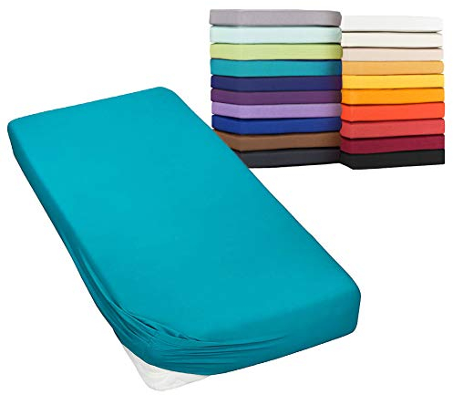 Moon-Classic Spannbettlaken Boxspringbett Wasserbett Spannbetttuch Matratzen 160g/²m 200x220-220x240 Petrol