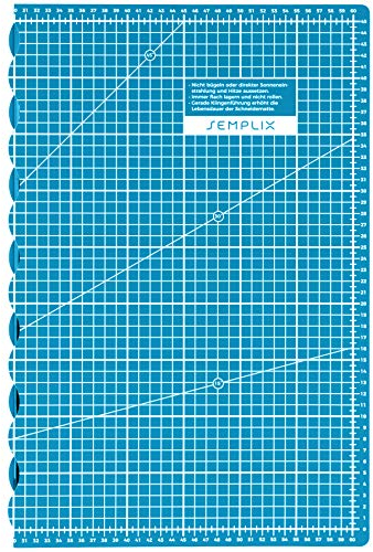 SEMPLIX faltbare Schneidematte A2 - Ideal für Bastel- Näh und Patchworkarbeiten (60 x 45 cm) (grau) (Petrol)