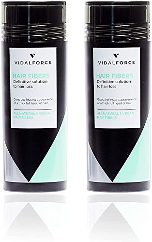 VIDALFORCE Schütthaar Puder Rot (60gr = 2x30gr) 100% Natürlich Ansatzpuder I Dichtes Haar in 20s I Haarverdichtungspuder