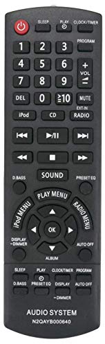 VINABTY N2QAYB000640 Ersatz-Fernbedienung für PANASONIC Micro HiFi-System SC-HC25 SA-PM500DBEB SC-AKX14 SC-PMX5 SC-PM500