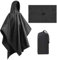 sorliva Regenponcho – Wasserdichter Regenmantel, leichte Zeltbodenmatten leichte, wasserdichte Regenjacke– 3-in-1 multifunktionaler Regenschutz für Fahrrad, Reiten, Camping, Jagd, Wandern (schwarz)