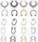 Thokono 20G Fake Nasenpiercing 8mm Edelstahl Fake Septum Piercing Clip On Fake Nasenring Non Pierced Körperschmuck für Damen Herren 20 Stk