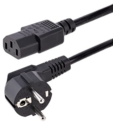 StarTech.com Cable de 1m (3 pies) de Alimentación para Ordenador, 18AWG, UE Schuko a C13, 250V 10A, Cable de Corriente, Cable de Fuente de Alimentación para Ordenador (713E-1M-POWER-CORD)