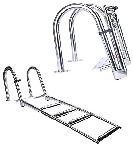 Lsoiup Échelle de Piscine enterrée avec Pieds à Montage Facile, système d'entrée et de Sortie pour piscines enterrées Capacité de Poids de 200 kg