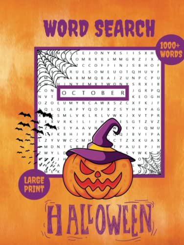 Halloween Word Search for Adults, Large Print: 1000+ Words, Halloween Themed Puzzle Book, Halloween Activity Book for Seniors, Adults and Teens