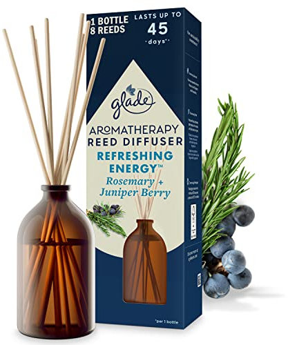 Glade Aromatherapy Reed Diffusers, Essential Oils Diffuser with Refreshing Fragrance, Refreshing Energy with Rosemary & Juniper, 80ml
