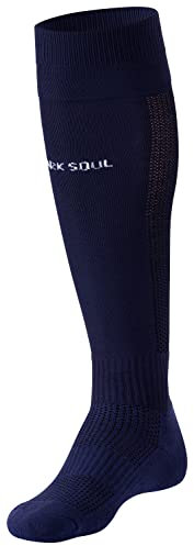 STARK SOUL Fussballstutzen mit gepolsterter Sohle, Sportsocken, Fussballsocken, für Herren & Damen | Marine-Blau | Größe: 39-42