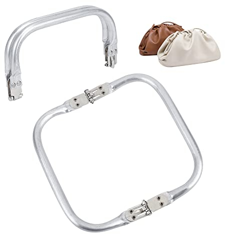 CHGCRAFT 2 Stück 16,2cm Taschenrahmen Verschluesse Aluminium Geldbeutel Rahmen Quadratisch zusammen gebaute Taschen-Kupplungs Rahmen für DIY Craft Dinner Beutel Tasche, 8,8x16,2x2 cm
