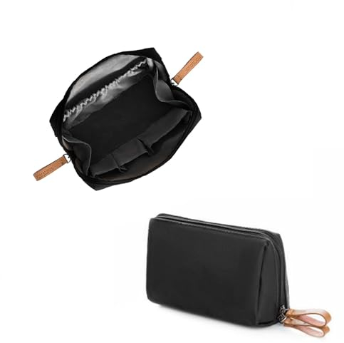 Feliciay Tragbare Kosmetiktasche Damen, kleine Multifunktions-Aufbewahrungstasche, Handtasche Kosmetiktasche,Kosmetik Lagerung für Reise Schlafzimmer, Bad und andere Anlässe (schwarz)