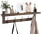 SMIBUY Kleiderhaken mit Regal Wandmontage, 74 cm Eingangsbereich Garderobe für Wand, Bambus-Hängeregal mit 5 Doppel-Metallhaken für Badezimmer, Schlafzimmer, Küche, Wohnzimmer, Mudroom (Walnuss)