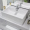 HIGSOSE Lavandino con Foro Rubinetto in Ceramica 51,5x38,5x15 cm Lavello Bagno Lavabo da Appoggio Lavabo Sospeso Mobile Sospeso Bagno Lavatoio Ceramica Arredo Bagno Bianca Lavello da Esterno