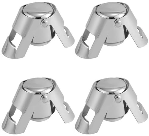 XNHIU Champagne Stopper Stainless Steel Wine Bottle Sealer Vacuum Plug Stopper Champagne Bottle Stopper for Leakproof (4)