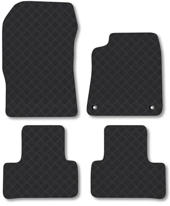 DS4 (2021+) Rubber Car Mats Accessories Tailored Fit Compatible Accessory Waterproof Protection Non-Slip Floor Mats Full Coverage Durable Front Rear Set Coverage with Clips