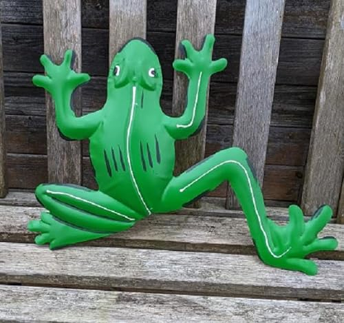 Generisch NEU !! Wanddeko Frosch ca. 42 cm breit aus Metall Fassadendeko Tiere Bauernhof Haustier Landleben Streichelzoo
