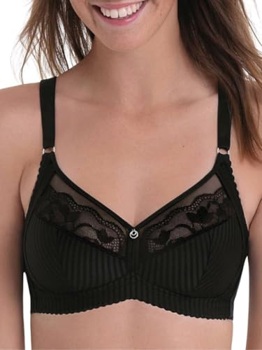 Rosa Faia by Anita 5266 Soft BH – Damen BH ohne Bügel mit Streifen-Allover, Spitze & transparentem Tüll, Komfortträgern und Zieranhänger