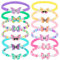 Thinp 12 Pcs Kids Bracelet for Girls Butterfly Bracelets Jewelry Party Favors Friendship Adjustable Multicolor Clay Bead Bracelets for Carnival Prizes Goodie Bag Classroom Reward
