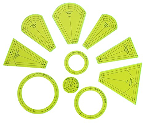 Duiaynke 10Pcs/Set Multifunctional Acrylic Plate Quilting Template and Patchwork Tailor DIY Sewing Drawing Ruler Measure Tools